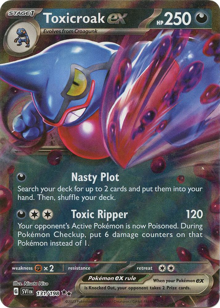 Pokemon Scarlet & Violet Base Set Toxicroak ex 131/198 Double Rare Holo Card - stylecreep.com