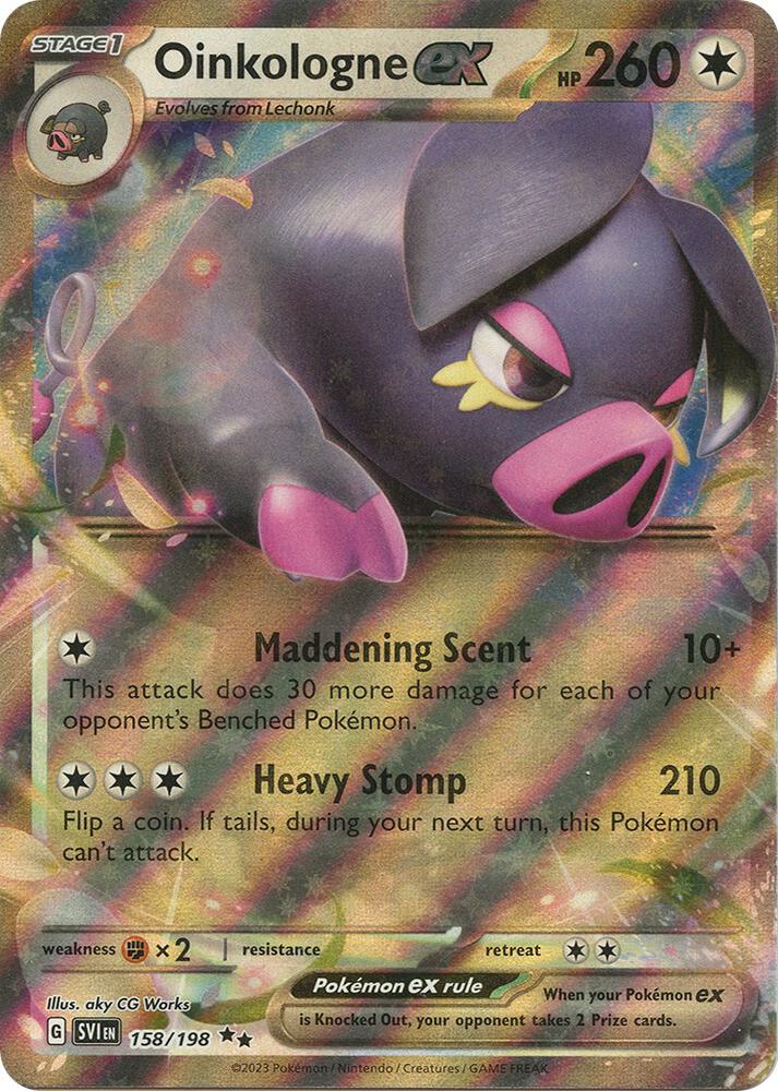 Pokemon Scarlet & Violet Base Set Oinkologne ex 158/198 Double Rare Holo Card - stylecreep.com