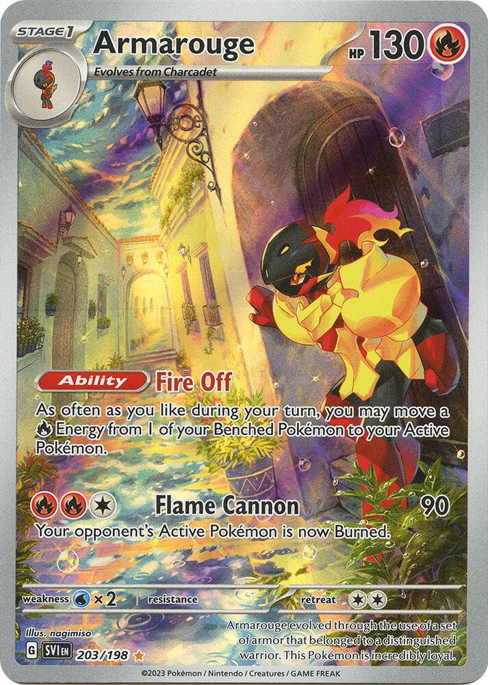 Pokemon Scarlet & Violet Armarouge 203/198 Illustration Rare Holofoil Card