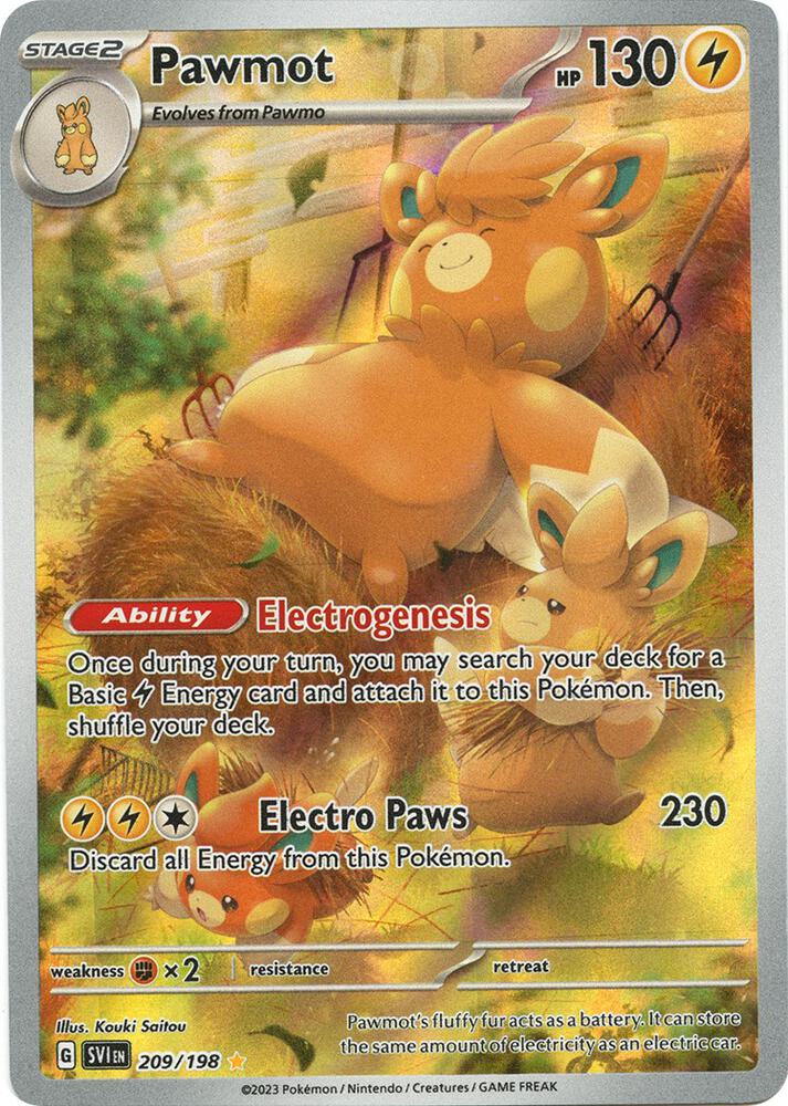 Pokemon Scarlet & Violet Base Set Pawmot 209/198 Illustration Rare Holofoil Card - stylecreep.com