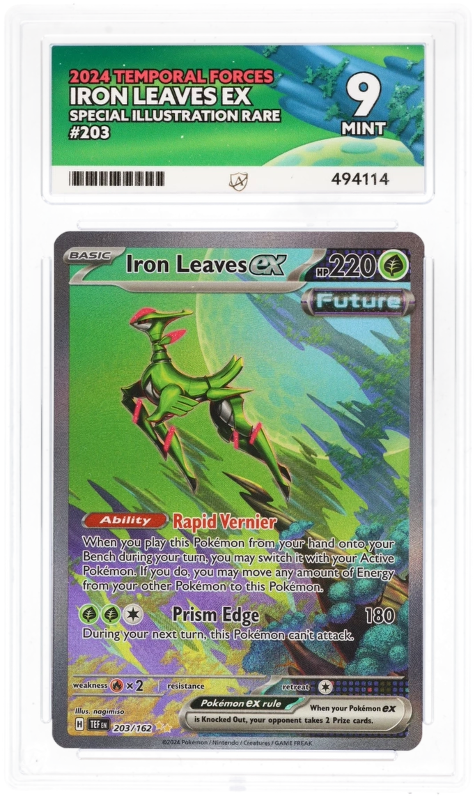 Pokemon Graded Card - Iron Leaves ex 203/162 - Ace Mint 9 (494114)