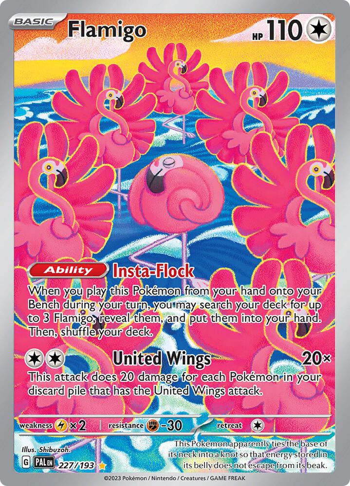 Pokemon Paldea Evolved Flamigo 227/193 Illustration Rare Holofoil Card