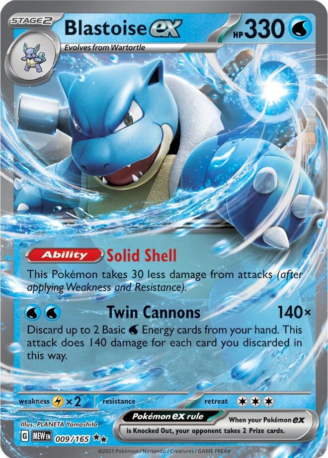 Pokemon SV: 151 Blastoise ex 009/165 Double Rare Holo Card - stylecreep.com