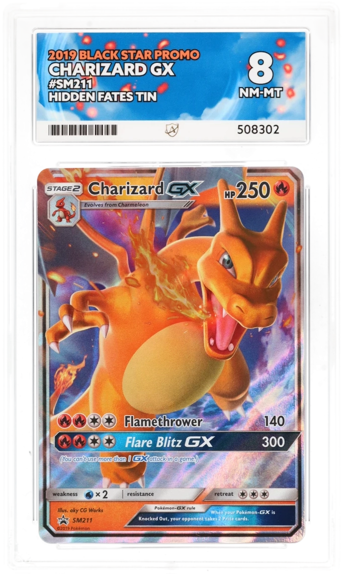 Pokemon Graded Card - Charizard GX SM211 - Ace Near Mint 8 (508302)
