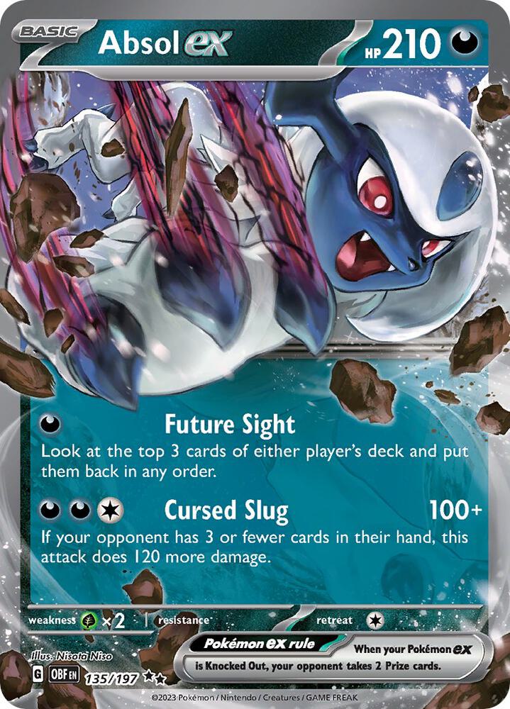 Pokemon Obsidian Flames Absol ex 135/197 Double Rare Holo Card - stylecreep.com