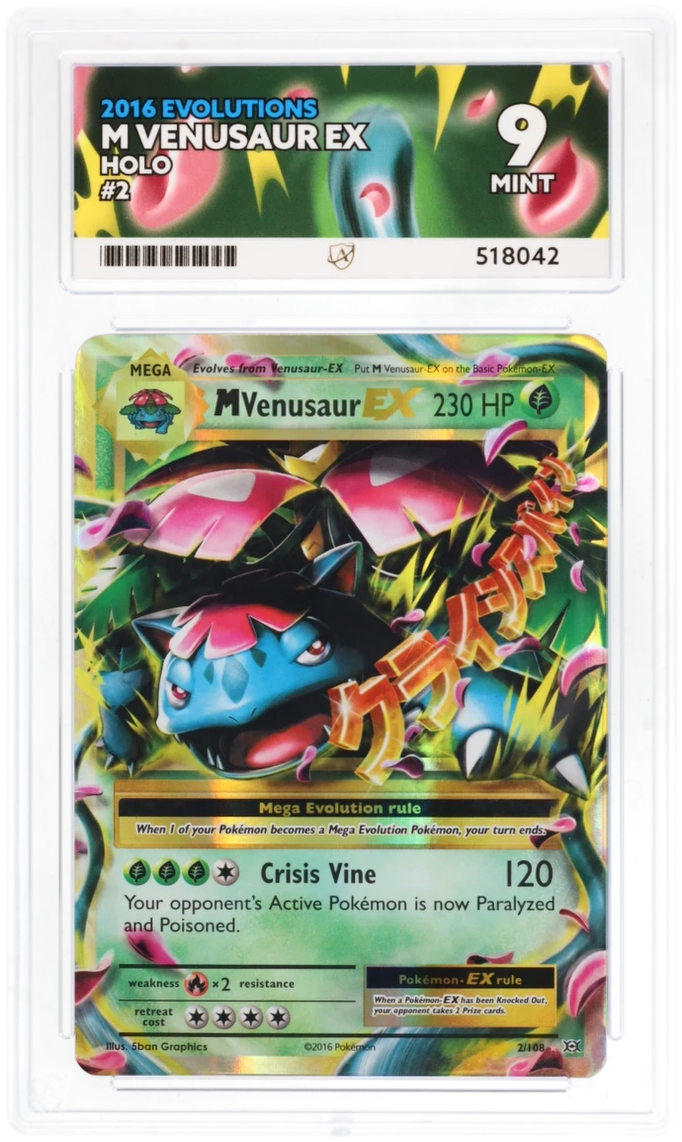 Pokemon Graded Card - M Venusaur EX 2/108 - Ace Mint 9 (518042)