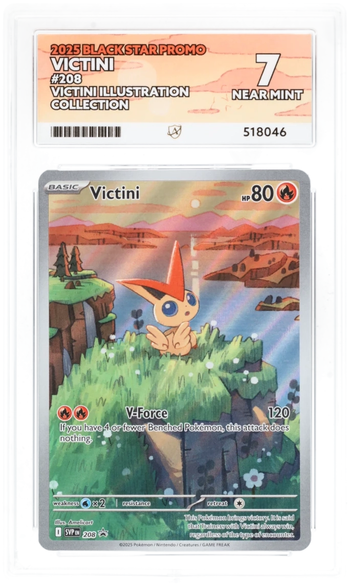 Pokemon Graded Card - Victini 208 SV Promo - Ace Near Mint 7 (518046)