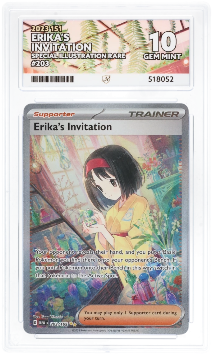 Pokemon Graded Card - Erika's Invitation 203/165 - Ace Gem Mint 10 (518052)