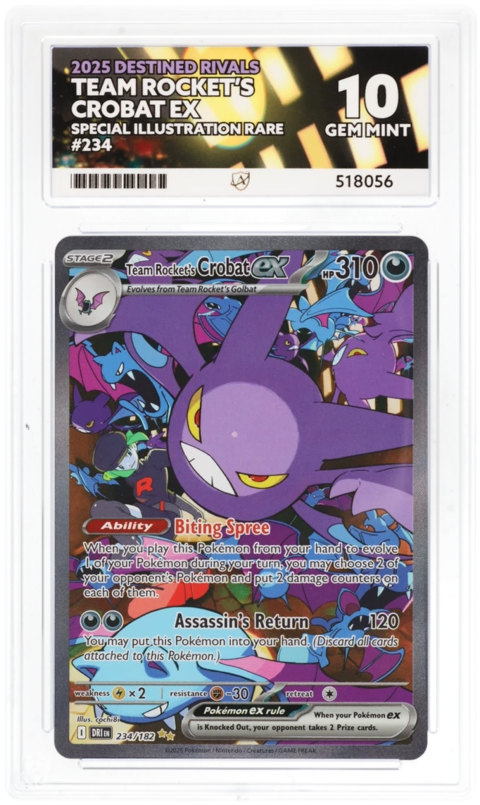 Pokemon Graded Card - Team Rocket's Crobat 234/182 - Ace Gem Mint 10 (518056)