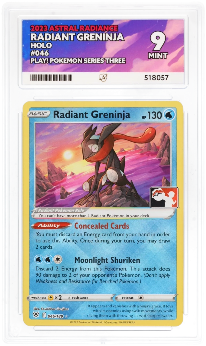 Pokemon Graded Card - Radiant Greninja 046 Play! S3 - Ace Mint 9 (518057)