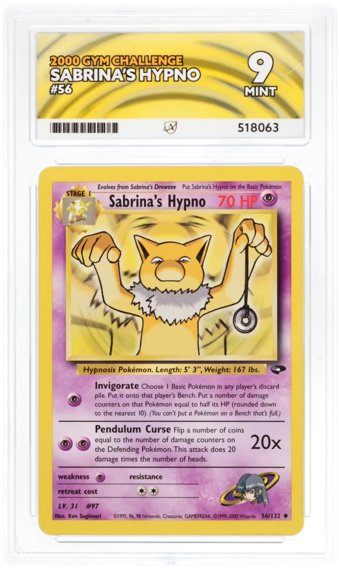 Pokemon Graded Card - Sabrina's Hypno 56/132 - Ace Mint 9 (518063)