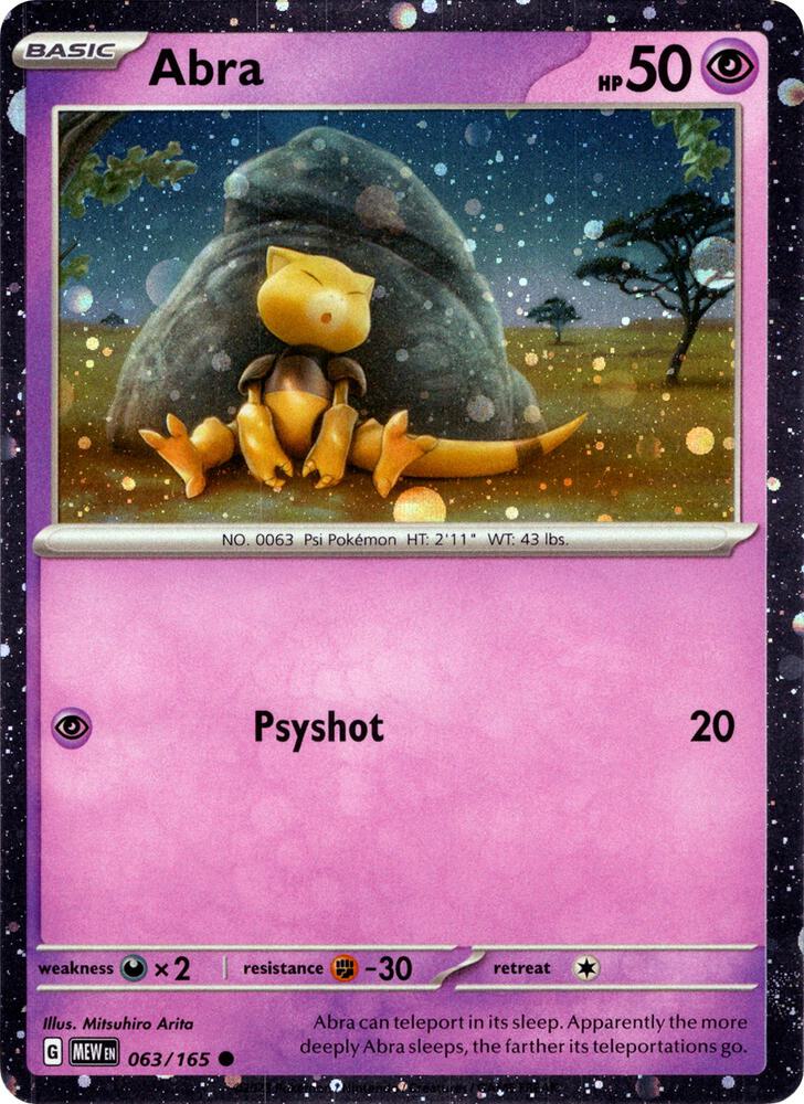Pokemon Scarlet & Violet Promo Abra (Cosmos Holo) 063/165 Holo Card - stylecreep.com