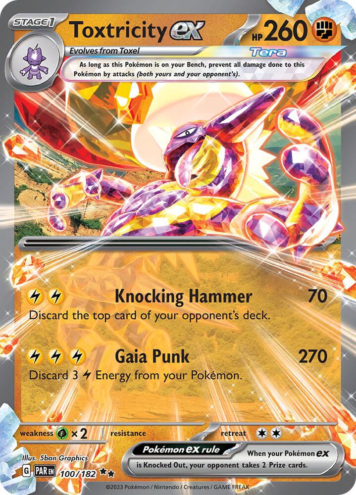 Pokemon Paradox Rift Toxtricity ex 100/182 Double Rare Holo Card - stylecreep.com