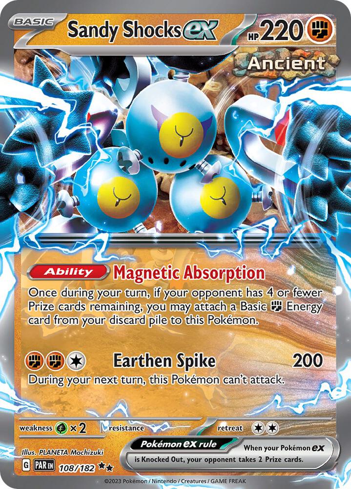 Pokemon Paradox Rift Sandy Shocks ex 108/182 Double Rare Holo Card - stylecreep.com