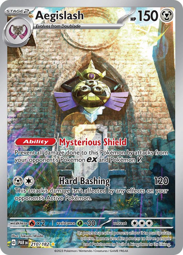 Pokemon Paradox Rift Aegislash 210/182 Illustration Rare Holofoil Card