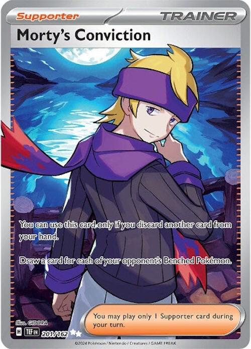 Pokemon Temporal Forces Morty's Conviction 201/162 Ultra Rare Holofoil Card - stylecreep.com