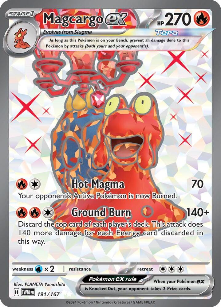 Pokemon Twilight Masquerade Magcargo ex 191/167 Ultra Rare Holofoil Card - stylecreep.com