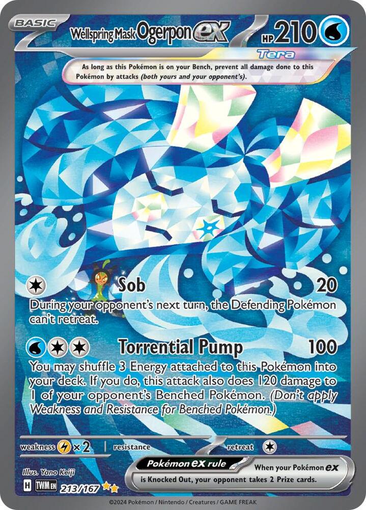 Pokemon Twilight Masquerade Wellspring Mask Ogerpon ex 213/167 Special Illustration Rare Holofoil Card