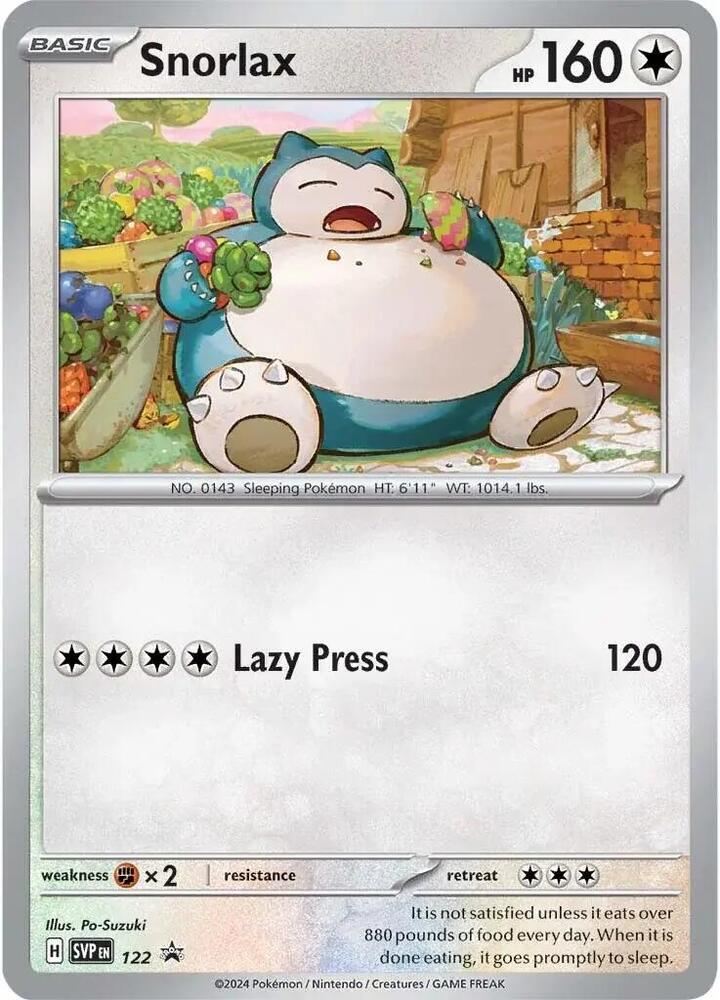 Pokemon Scarlet & Violet Promo Snorlax 122 Holo Card - stylecreep.com