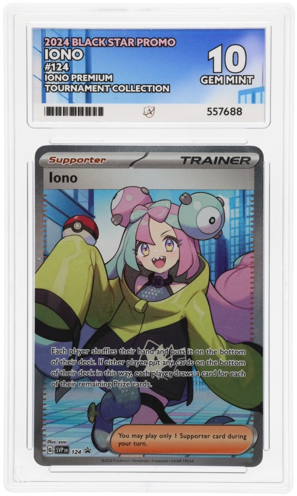 Pokemon Graded Card - Iono SVP 124 Promo - Ace Gem Mint 10 (557688 Pokemon Graded Card - Iono SVP 124 Promo - Ace Gem Mint 10 (557688
