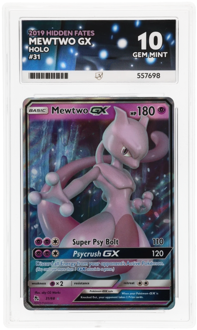 Pokemon Graded Card - Mewtwo GX 31/68 - Ace Gem Mint 10 (557698)