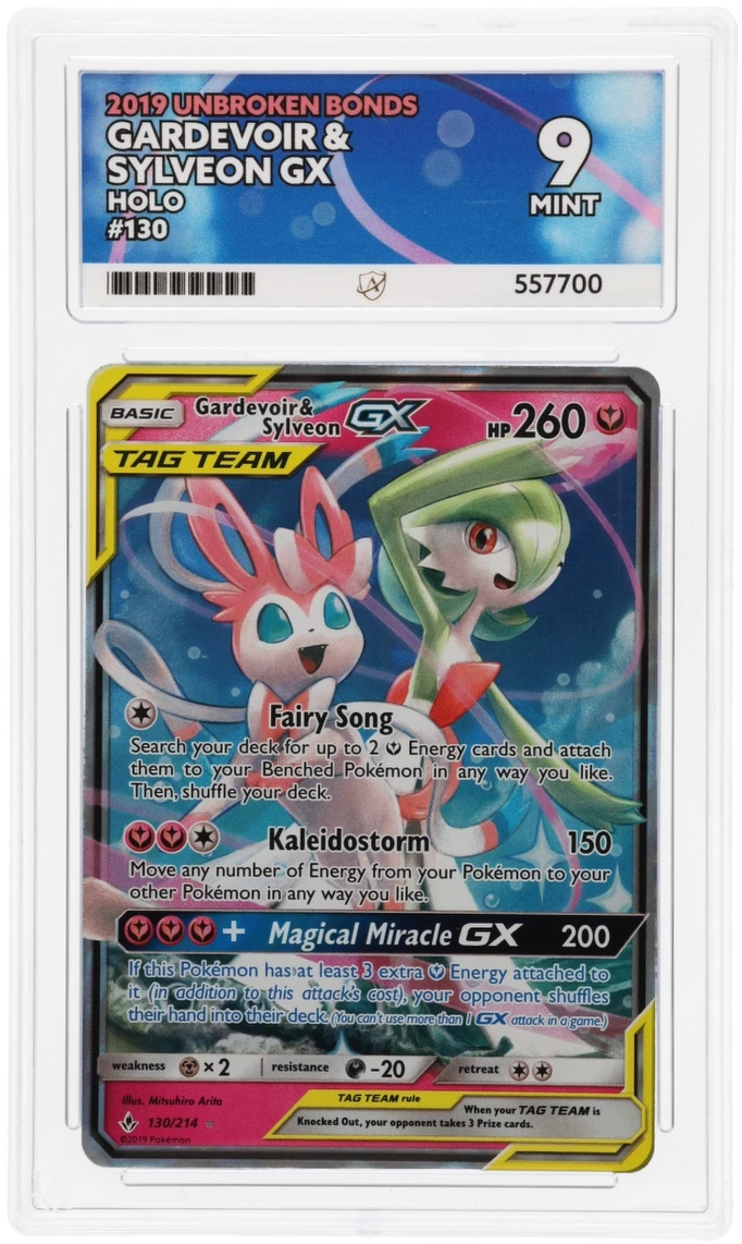 Pokemon Graded Card - Gardevoir & Sylveon GX 130/214 - Ace Mint 9 (557700)