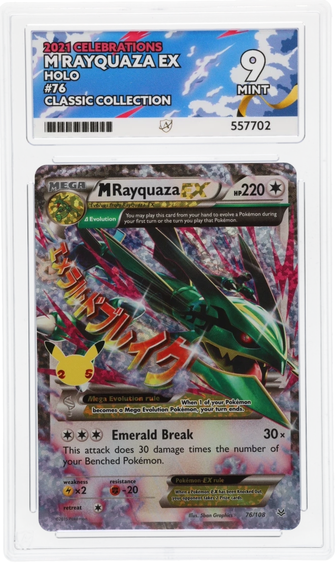 Pokemon Graded Card - Rayquaza EX 76/108 Celebrations - Ace Mint 9 (557702)