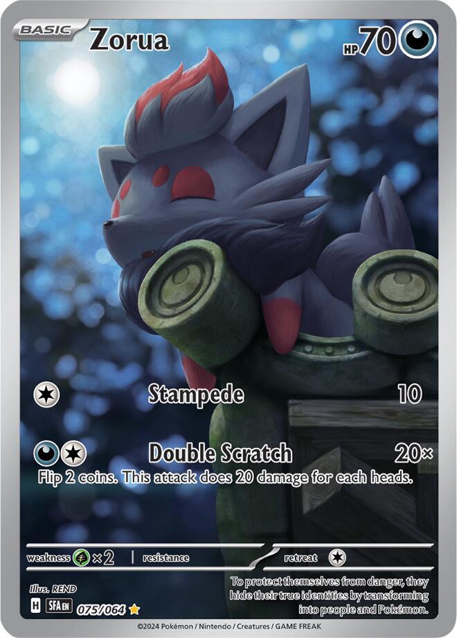 Pokemon Shrouded Fable Zorua 075/064 Illustration Rare Holofoil Card
