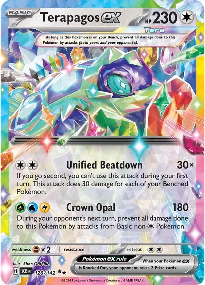 Pokemon Stellar Crown Terapagos ex 128/142 Double Rare Holo Card