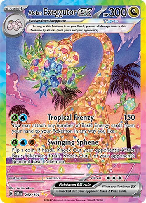 Pokemon Surging Sparks Alolan Exeggutor ex 242/191 Special Illustration Rare Holofoil Card