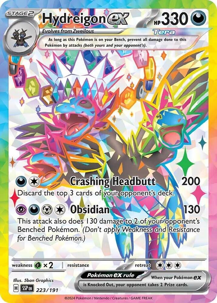 Pokemon Surging Sparks Hydreigon ex 223/191 Ultra Rare Holofoil Card
