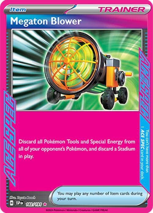 Pokemon Surging Sparks Megaton Blower 182/191 ACE SPEC Rare Holo Card - stylecreep.com
