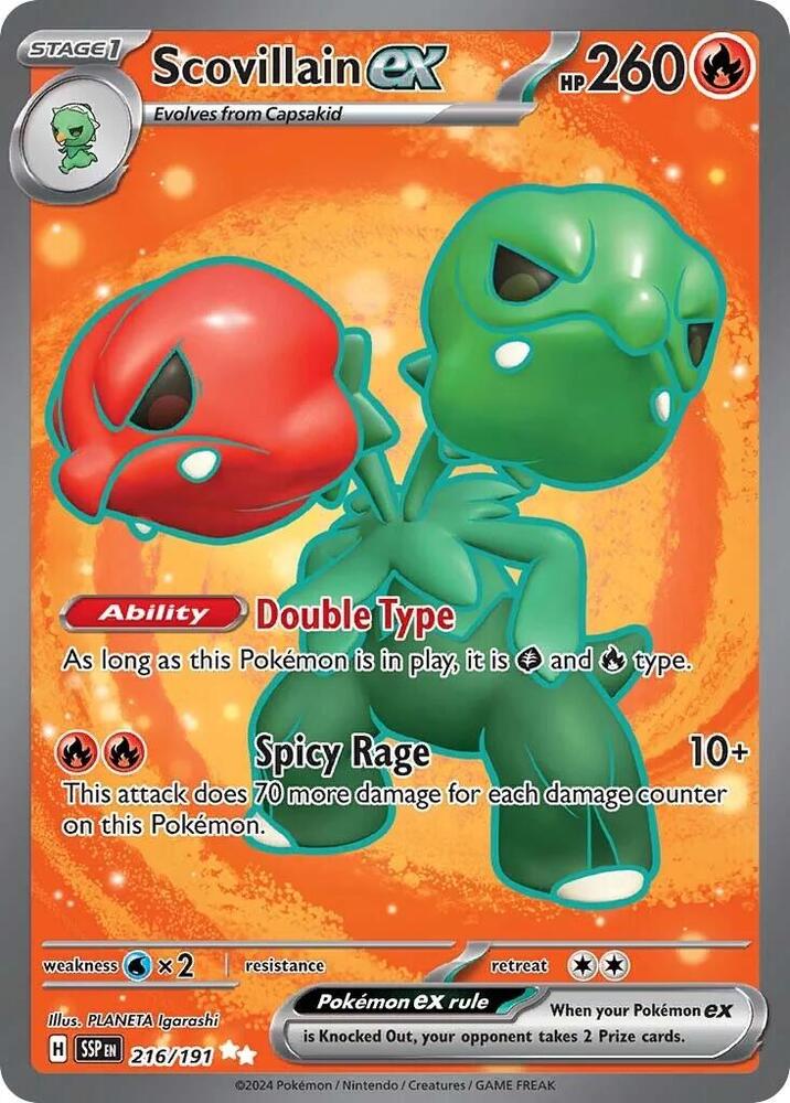 Pokemon Surging Sparks Scovillain ex 216/191 Ultra Rare Holofoil Card
