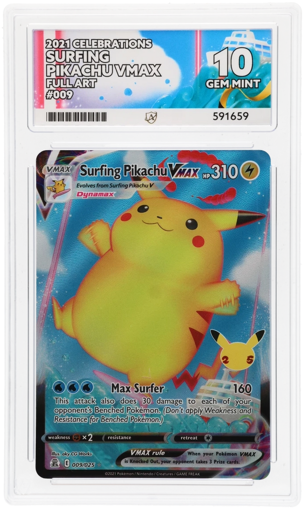 Pokemon Graded Card - Surfing Pikachu VMAX 009/035 - Ace Gem Mint
