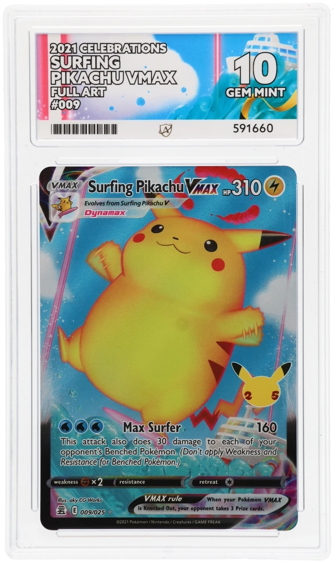 Pokemon Graded Card - Surfing Pikachu VMAX 009/035 - Ace Gem Mint 10 (591660)