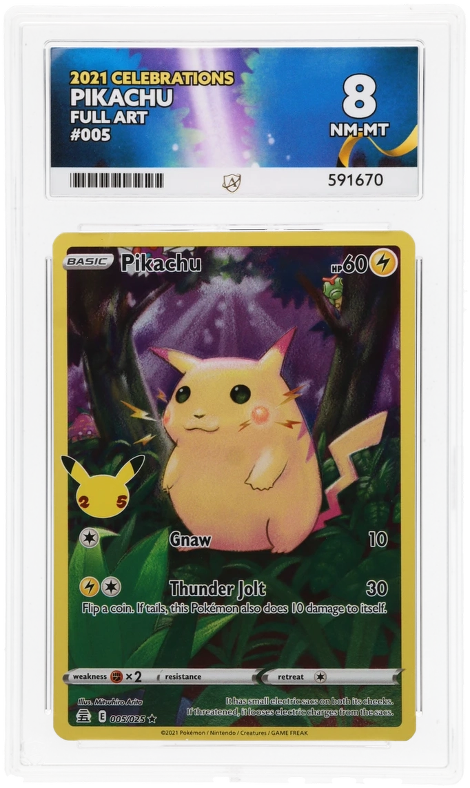 Pokemon Graded Card - Pikachu 005/025 - Ace NM-MT 8 (591670)