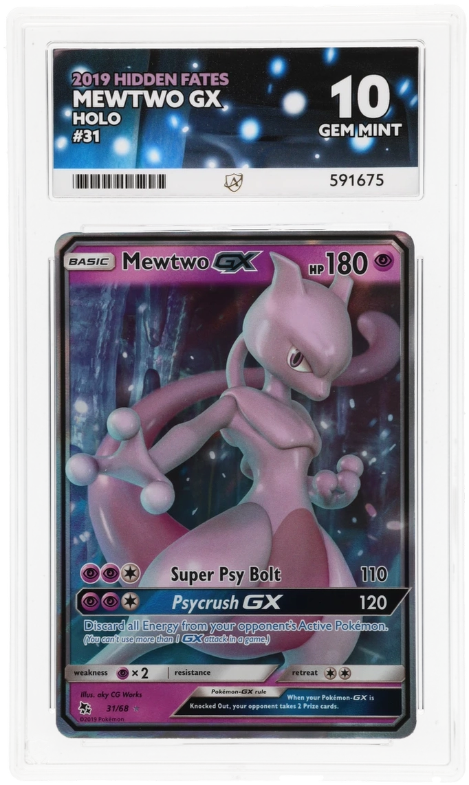 Pokemon Graded Card - Mewtwo GX 31/68 - Ace Gem Mint 10 (591675)