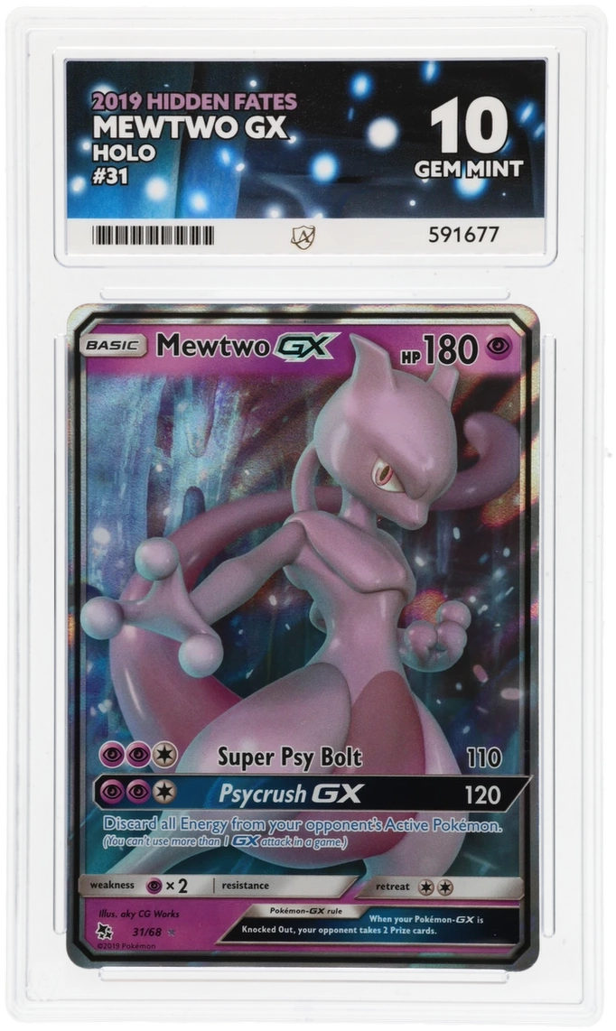 Pokemon Graded Card - Mewtwo GX 31/68 - Ace Gem Mint 10 (591677)