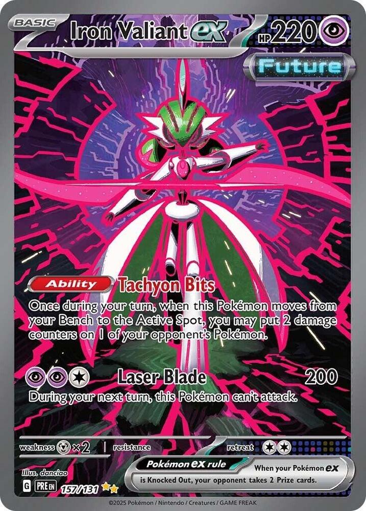Pokemon Prismatic Evolutions Iron Valiant ex 157/131 Special Illustration Rare Holo Card - stylecreep.com