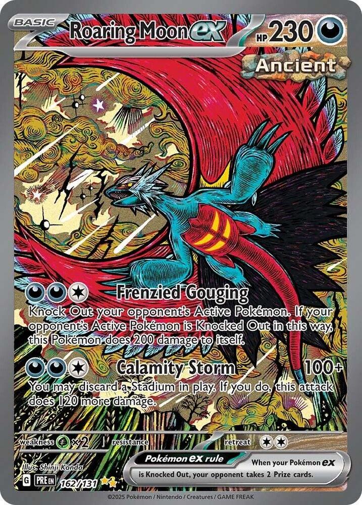 Pokemon Prismatic Evolutions Roaring Moon ex 162/131 Special Illustration Rare Holo Card - stylecreep.com