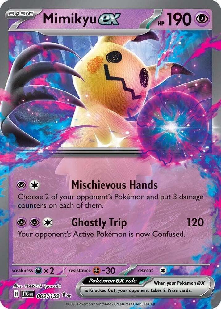 Pokemon Journey Together Mimikyu ex 069/159 Double Rare Card - stylecreep.com