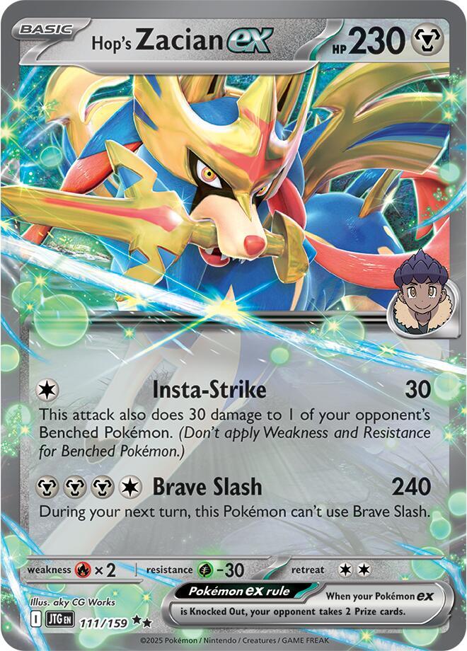 Pokemon Journey Together Hop's Zacian ex 111/159 Double Rare Card - stylecreep.com