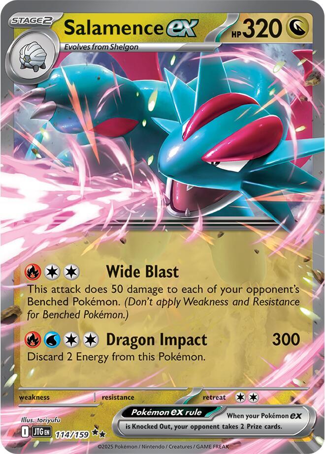 Pokemon Journey Together Salamence ex 114/159 Double Rare Card - stylecreep.com
