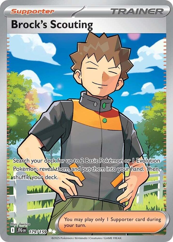 Pokemon Journey Together Brock's Scouting 179/159 Ultra Rare Holo Card