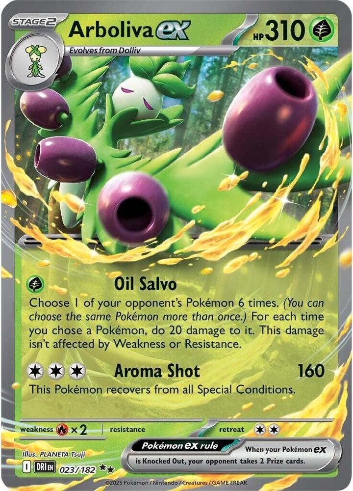 Pokemon Destined Rivals Arboliva ex 023/182 Double Rare Holo Card - stylecreep.com