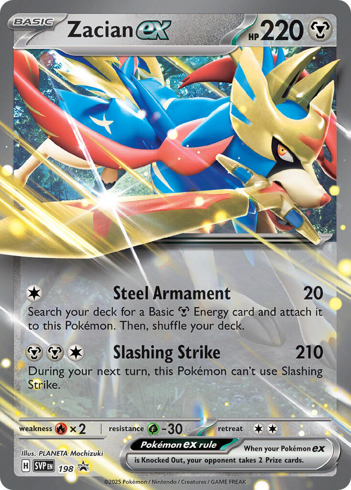 Pokemon Scarlet & Violet Promo Zacian ex 198 Holo Card - stylecreep.com