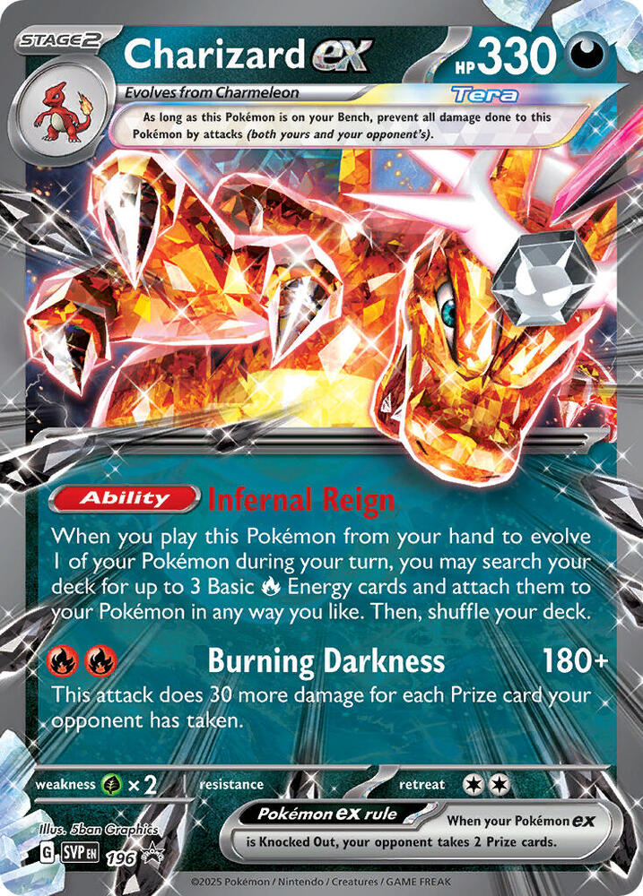 Pokemon Scarlet & Violet Promo Charizard ex 196 Holo Card - stylecreep.com