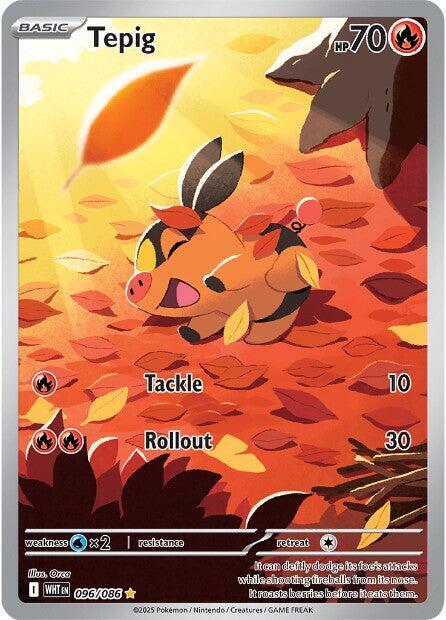 Pokemon White Flare Tepig 096/086 Illustration Rare Holofoil Card - stylecreep.com