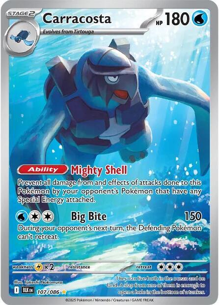 Pokemon Black Bolt Carracosta 107/086 Illustration Rare Holofoil Card - stylecreep.com