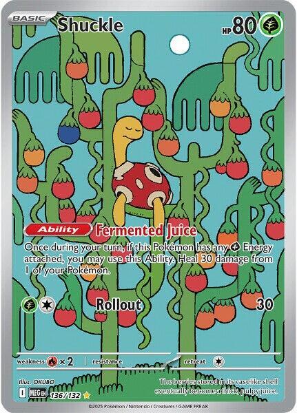 Pokemon Mega Evolution Shuckle 136/132 Shiny Rare Holofoil Card - stylecreep.com